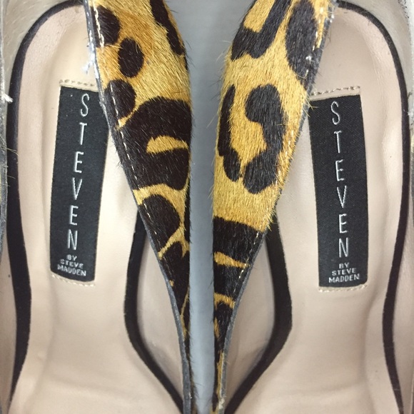 Steven By Steve Madden Calf Hair Leopard Pumps S/7 - Picture 7 of 11
